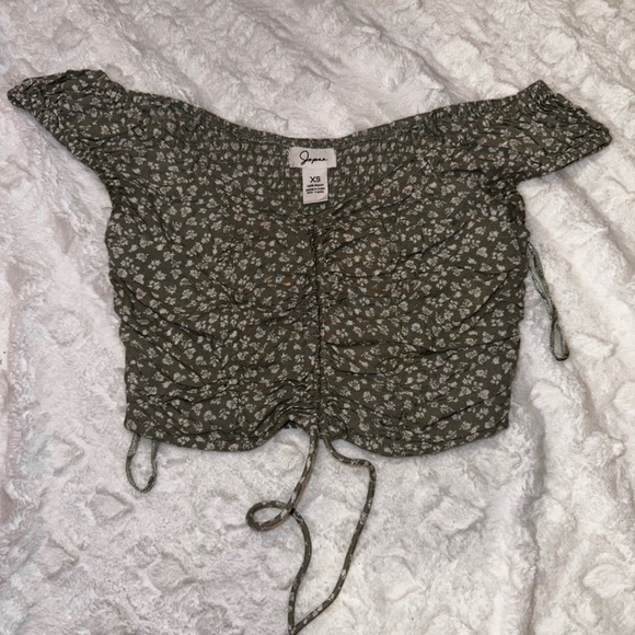 Japna Tops - Japna Sage Green Floral Top - XS